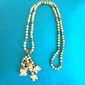 Beaded elephant necklace